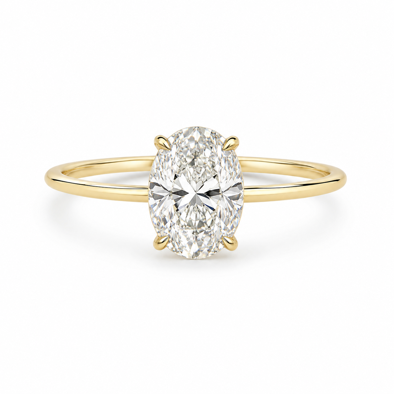 Bague Solitaire Ovale Diamant