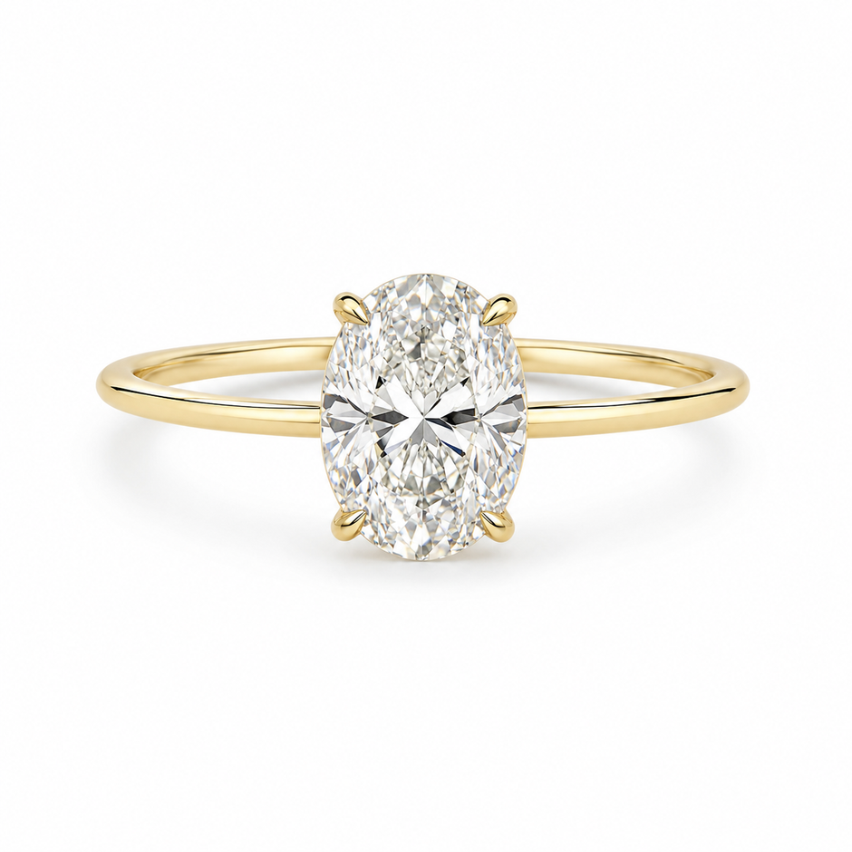 Bague Solitaire Ovale Diamant