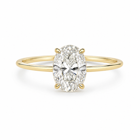 Bague Solitaire Ovale Diamant