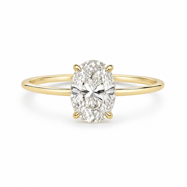 Bague Solitaire Ovale Diamant
